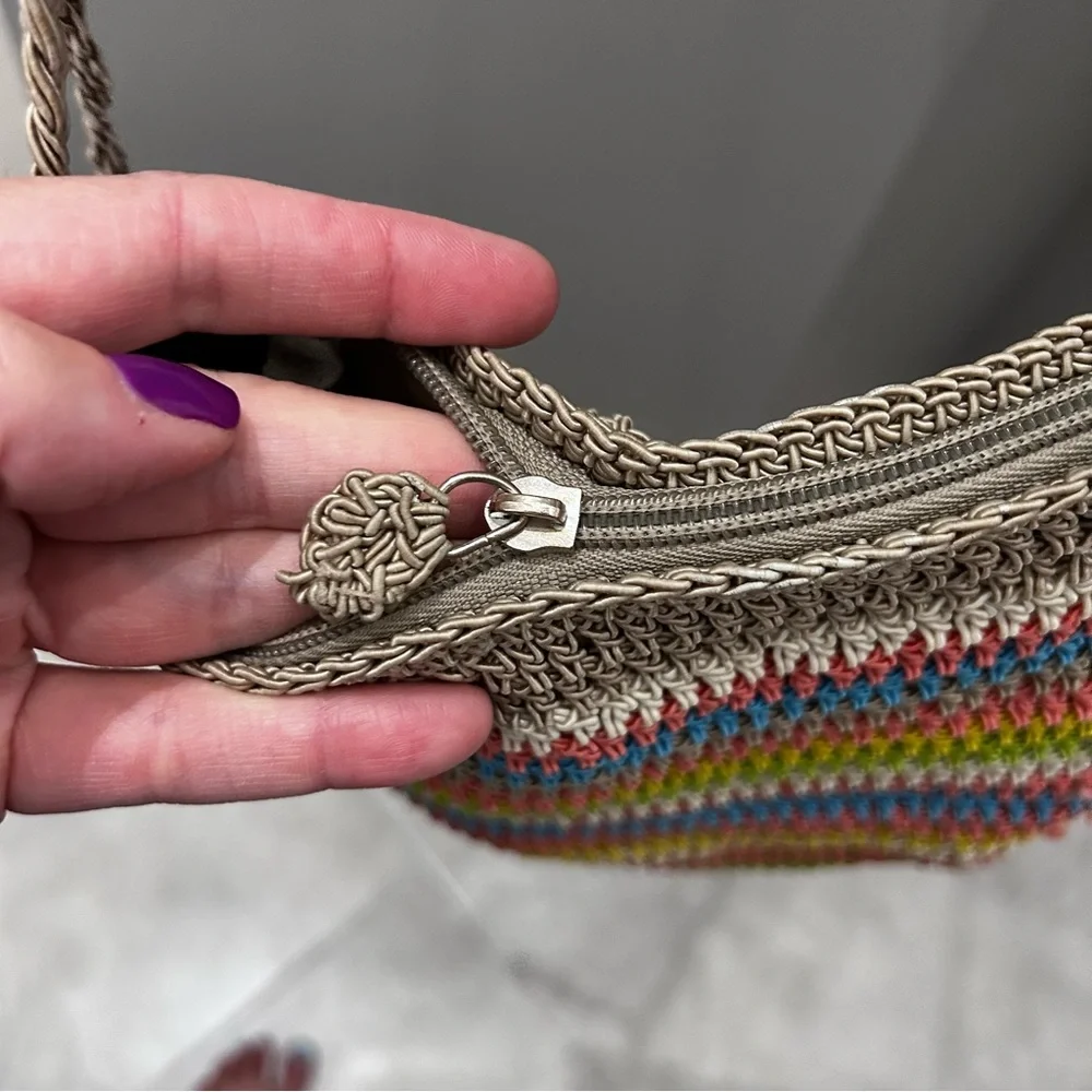 Crochet Style Colorful Crossbody Bag
